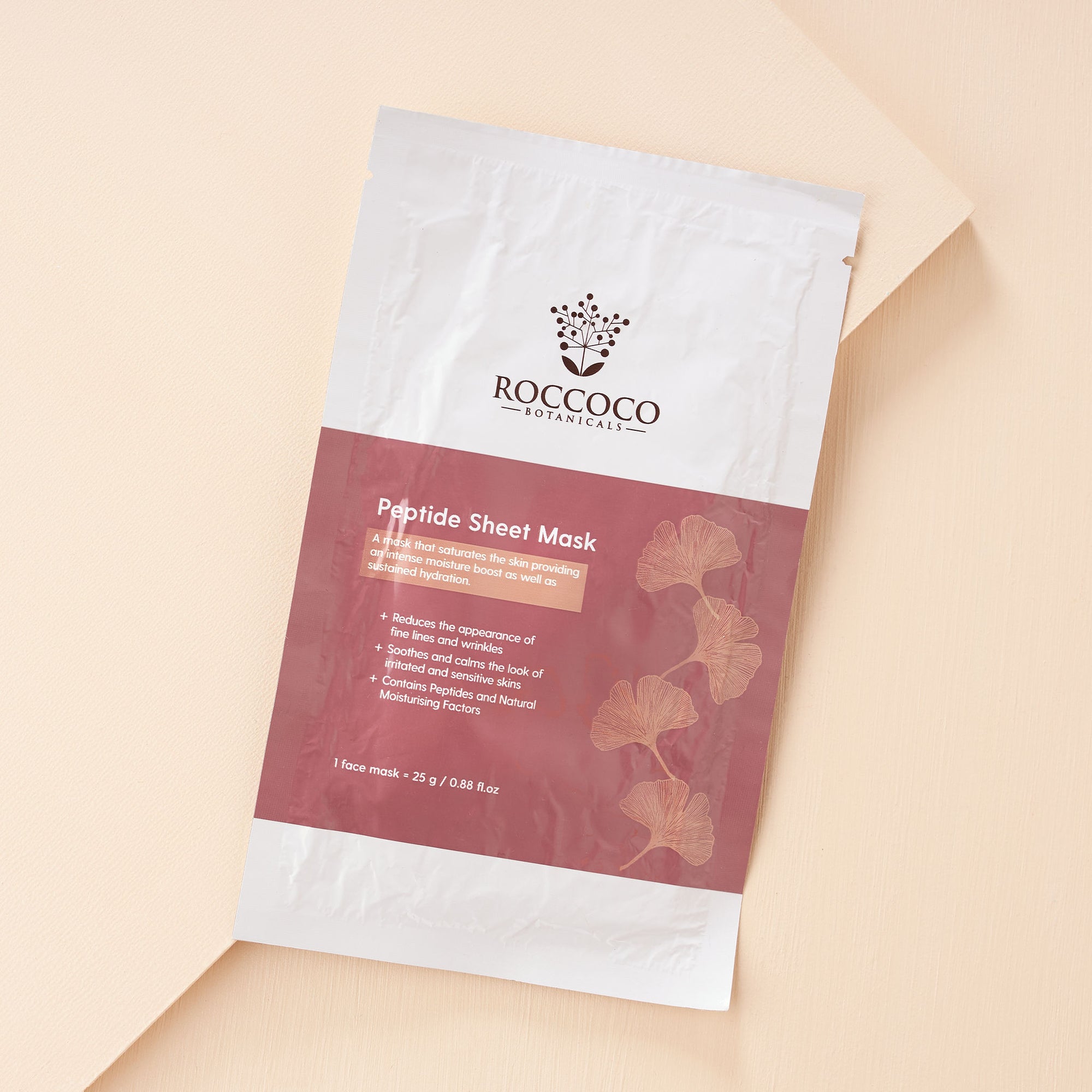 Roccoco Botanicals Peptide Sheet Mask - Click to Buy!