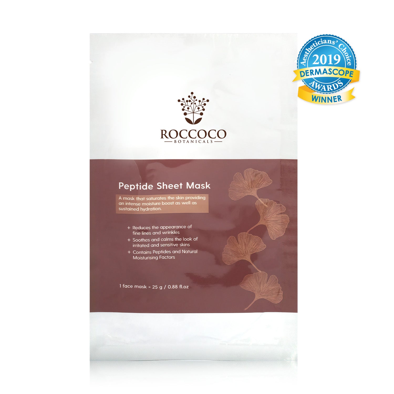 Roccoco Botanicals Peptide Sheet Mask - Click to Buy!